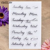 【❂Hot On Sale❂】 wudunfu สัปดาห์ Sunday Sun.monday Mo.tuesday Tuue. Scrapbook Diy การ์ดยางตราประทับตราประทับใสแสตมป์โปร่งใสขนาด10X15เมตร Kw8021104