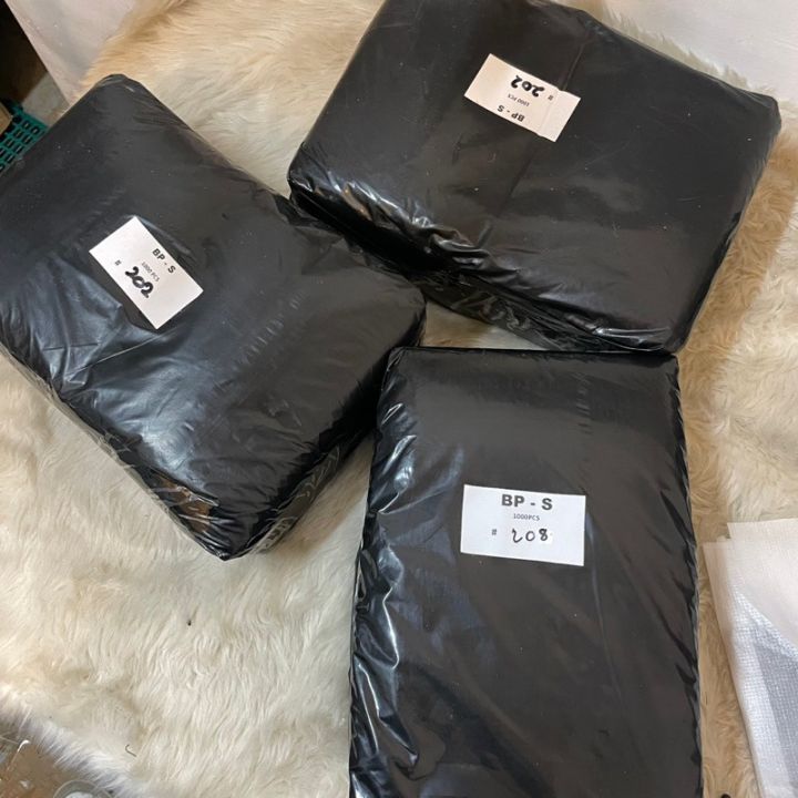 1000 pieces SMALL plain black courier plastic pouch adhesive spx j&t ...