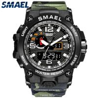 「Dark blue watch」 SMAELWatch สำหรับผู้ชาย1545DCamouflage MilitaryWatches ช็อกทนนาฬิกาปลุก R Eloj Hombre