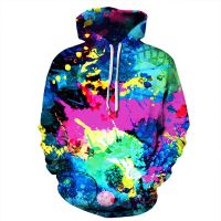 Men Women Fashion Brand hoodies Paint Splatter 3D All Over Print Hip Hop Casual Hoodie Hipster Rainbow 3d hooded sweatshirt