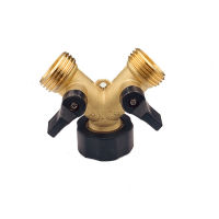 Garden Hose Splitter 2 WAY จำหน่ายน้ำสวนทองเหลือง Y วาล์วเชื่อมต่อท่อสวนน้ำท่ออะแดปเตอร์ 3/4 นิ้ว-dlfkqiidlaslkf