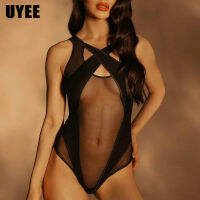 UYEE Women Perspective Sleeveless Sexy Bodysuit Off Shoulder Body Top Sexy Lingerie Black Fantasia Sexy Bodysuits Exotic Apparel