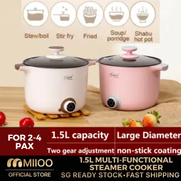 1.6L Capacity Electric Cooking Pot Portable Multi Functions Electric Cooker  With Steamer Household Mini Hot