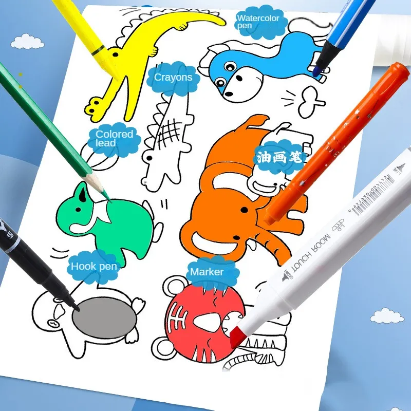 Children's Drawing Roll DIY Sticky Color Filling Paper Coloring