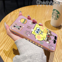 Chenyyyka Caing สำหรับ Samsung Galaxy Note 10 M60s Lite เคสลายการ์ตูนน่ารักสพันชบ็อบสแควร์แพนท์ใหม่กรอบสี่เหลี่ยมชุบซิลิก้าเจลนิ่มกันกระแทกฝาครอบป้องกันเคสมือถือ