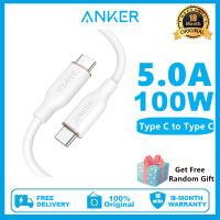 Anker Powerline III Flow, 100W, USB C ไปยัง USB C Cable 100W,สายชาร์จ Type C ชาร์จเร็วสำหรับ MacBook Pro 2020, iPad Pro, iPad Air, Galaxy S20, Pixel,สวิตช์ LG และอื่นๆ