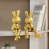 Electroplating Rabbit Set Of 2Pcs Sculpture For Home Decor Office Desk Decoration Living Room Decor Animal Statue 2023 Rabbit