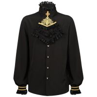 HOT11★Men Victorian Shirt Vampire Pirate Ruffled Steampunk Shirt Medieval Renaissance Victorian Costume Clothing
