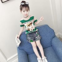 New Product Promotion Loose Short Top Baby Girl Clothing 2-Piece Set Top Shorts Girls Suit Childrens Ladies Shirt Pants Short-Sleeved Cheap Casual T-Shirt Shorts Summer Thin Style