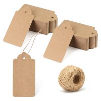 Gift Tags  100 Pcs Kraft Paper Tags  Gift Wrap Tags for Wedding Brown Rectangle Craft Hang Tags