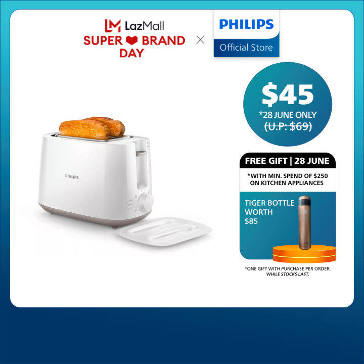 PHILIPS Daily Collection Toaster HD2582/01 with 8 settings Lazada