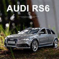 โมเดลรถยนต์รถ Audi RS6รถสเตชั่นแวกอนทำจากโลหะอัลลอยหล่อขึ้นรูปสุดหรูสำหรับของเล่นเด็กรถลาก1:36