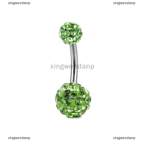xingwendanp 1ชิ้นคริสตัลบอลสะดือห่วงสแตนเลสเจาะสะดือน่ารักบาร์เจาะสะดือ