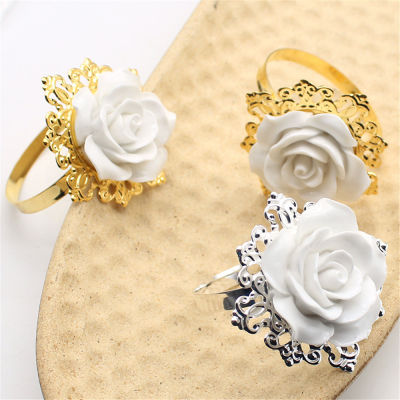 DIY Home Decoration Wedding Hand-Made Decorative Crafts Gold Silver Buckles Napkin Rings