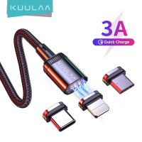 KUULAA Magnetic Cable หัวชาร์จแม่เหล็ก พลังดูดแรง หัวชาร์จเลือกได้ 3 แบบ Micro USB/ Type-C/ Lightning (iPhone) USB Charging Cable For XiaoMi Redmi iPad ipad Pro iPhone Samsung