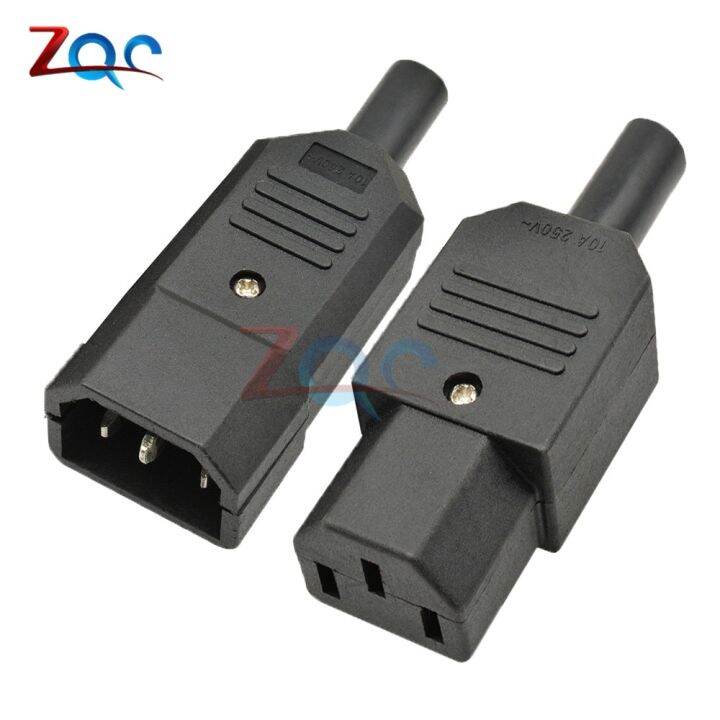 1 pair AC-013A AC 250V 10A Male and Female Power Iron Core Adapter 3 ...