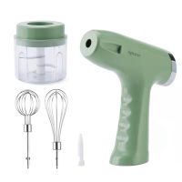 Electric Milk Frother Garlic Chopper Masher Whisk Egg Beater Mixer Kitchen Handheld Automatic Frother Foamer