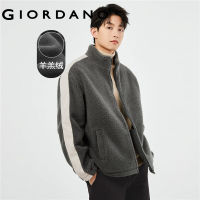 GIORDANO Men Jackets Chunky Sherpa Fleece Stand Collar Warm Jackets Contrasting Strap Fashion Casual Loose Jackets 01073862