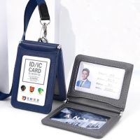 2023 Genuine Leather Work Card Set ID Card Badge Holder Case Bank Credit Factory Name Card Clip Badge File Holder Accessories