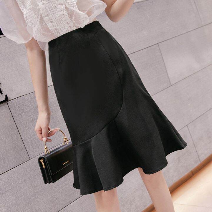 women-office-skirt-a-line-mid-length-elegant-ruffle-skirts