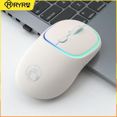 RYRA เม้าส์เชื่อมต่ออัจฉริยะไร้สาย2.4G,4 Key ความเร็ว3 DPI ปรับได้ชาร์จไฟใหม่ได้การปิดเสียงเมาส์สำหรับเล่นเกมส์แล็ปท็อปที่รองรับ Cmputer PC Yuebian