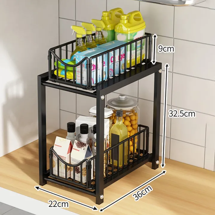 Flexible Sink Shelf Under Sink Organizer with Sliding Storage