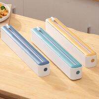 2 In 1 Cling Wrap Cutter Food Wrap Dispenser Cling Film Storage Saran Wrap Organizer Aluminum Foil Slider Cutter Kitchen Tool