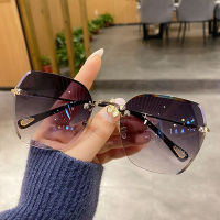 Gifts Sunglasses Driving WomenS Uv -Free Frameless Glasses Large Face Sale And High -Level Sense Of 2023 New