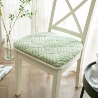 [COD] dining chair cushion simple winter horseshoe-shaped thickened warm detachable and washable seat non-slip solid