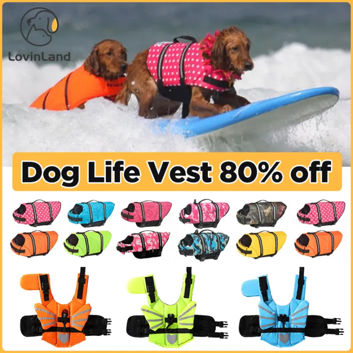Dog Life Vests, Adjustable Dog Life Jacket with Rescue Handle, Dog Flotation Vest for Small