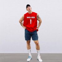 MCPW basketball vest male American popular logo for fitness leisure shawl round collar sleeveless T-shirt 230515 j