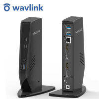 WAVLINK USB C HUB Dual 4K HDMI &amp; DP 65วัตต์สถานีเชื่อมต่อสากลแบบDual 4Kที่60Hz/5Kที่60Hz, Displaylink Dock 2XDisplay Port 1.2, 2XHDMI 2.0, 3x USB-Cพอร์ต,3x USB 3.0พอร์ต,Gigabit Ethernet, Audio Out &amp; Mic Inพอร์ต