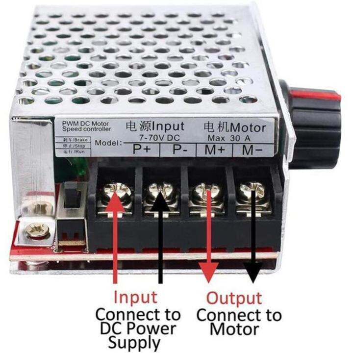 มอเตอร์แปรงถ่าน7-70v-โมดูลเครื่องควบคุมความเร็ว30a-dc-pwm-เครื่องควบคุมมอเตอร์บรัช12khz-พร้อมฟิวส์วิ่ง-หยุด-สายเบรกจักรยาน12v-24v-60v-70v-อุปกรณ์ไฟฟ้า