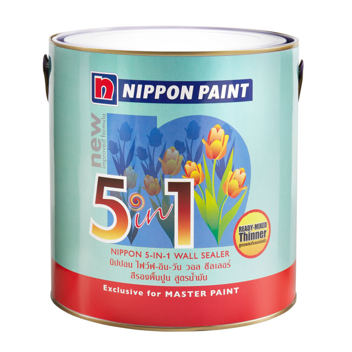 Nippon 5in1 Wall Sealer นิปปอน ไฟว์ฟ อิน วัน วอล ซีลเลอร์ สีรองพื้นปูน สูตรน้ำมัน