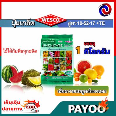 บรรจุ 1 กิโลกรัม WESCO ปุ๋ย 10-52-17 +TE(ธาตุรองเสริม) ปุ๋ยเกล็ด ปุ๋ยเกร็ด เวสโก้ เพิ่มความสมบูรณ์ของดอก