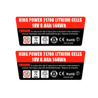 10 BAT618 21700 cell 8.0Ah lithium battery label accessories suitable for Bosch 18V stickers 10 pack