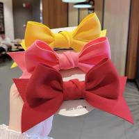 【CW Bow Hairpins Child Barrettes Girls Solid Color Hair Accessories Ornaments Vintage Cross Headwear Fasthion Headband Hairpini