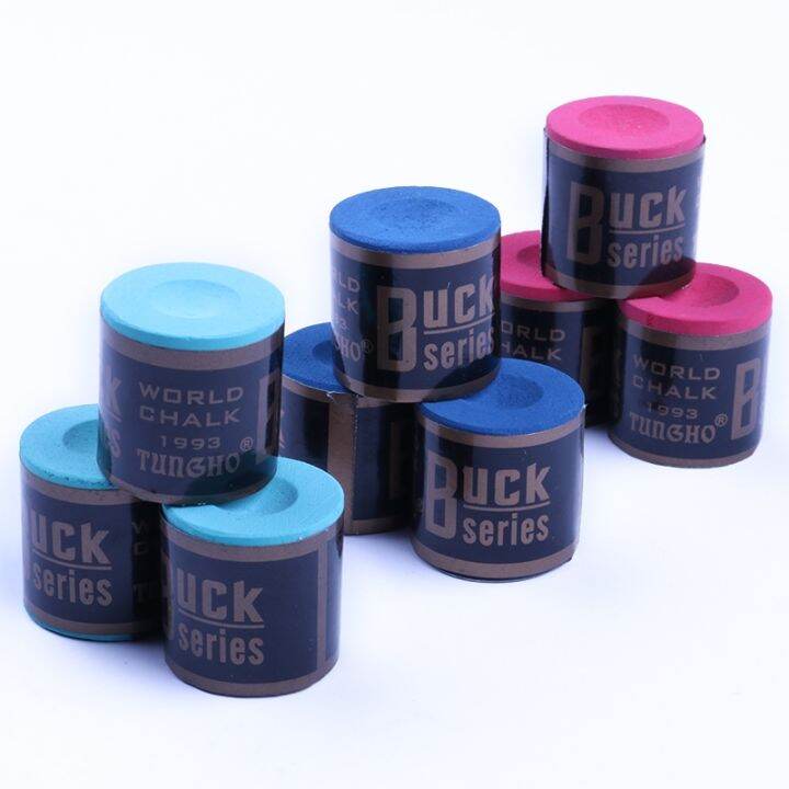 BUCK Cylindrical Snooker Billiard Cue Pool Chalk Accessories/Blue Dark Green /Light Green/Red