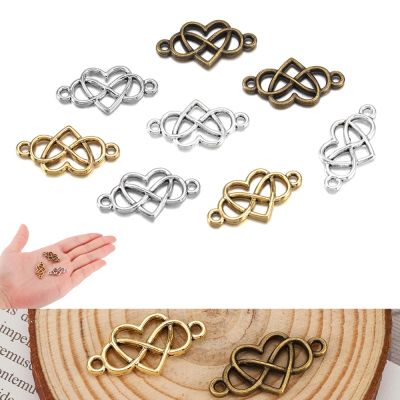 ✶❈ 20Pcs/Lot 13x25mm Celtic Knot Infinity Symbol Heart Shape Charms Connector Linker Pendant For Bracelet Necklace Jewelry Making
