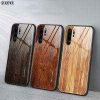 Luxury Unique Wood Tempered glass Case For Huawei P20 P30 P40 Lite Mate 30 Pro Honor 10i 20 P Smart Plus 2019 Mobile Phone Cover