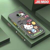 JIUMOO เคสปลอกสำหรับ Samsung กาแลคซี J4 2018 J4บวก2018 J4ลายการ์ตูนแฮปปี้เฮลโลคิตตี้บางดีไซน์ใหม่ขอบสี่เหลี่ยมด้านข้างกันกระแทกมีน้ำค้างแข็งโปร่งใสแข็งเคสมือถือคลุมทั้งหมดปลอกซิลิโคนเคสนิ่มสำหรับป้องกันกล้อง