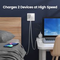 Gan Charger 65W Dual Ports USB C Wall Charger PD Fast Charging สำหรับ 13 12 Pro Max 11 Xiaomi Samsung OnePlus