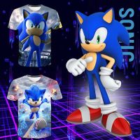 2023 Newspot สินค้าแฟชั่นเด็กหญิงและเด็กชายเด็กเสื้อยืด3D พิมพ์แขนสั้น Tee Sonic การ์ตูน Hedgehog KT