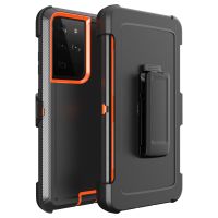 【YF】♛  Rugged Armor Shockproof S22 Ultra S23 Note 20 S21 S20 Waist Pack Clip Silicone Cover