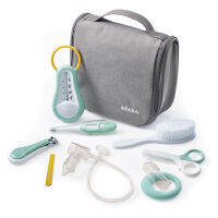 BEABA ชุดอุปกรณ์ดูแลสุขภาพเด็ก 9 ชิ้น Hanging Toiletry Pouch with 9 Accessories - Grey