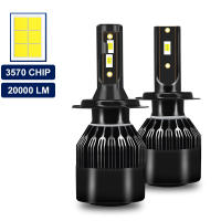 20000LM 2ชิ้น H1 H4 H7 LED H8 H9 H11 9005 9006 9012ไฟหน้ารถ CSP 3570ชิปรถยนต์หลอดไฟรถยนต์อัตโนมัติไฟตัดหมอก6000พัน