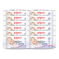 Pigeon พีเจ้น เบบี้ไวพส์ สูตรมอยเจอร์ไรเซอร์ 60 ชิ้น โปรยกลัง 12 ห่อ