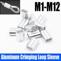 1-100 buah M1-M12 aluminium lengan putaran Crimping tali Kawat Ferrule 8-berbentuk lubang ganda tali kabel klem memperbaiki klip aluminium Buckle