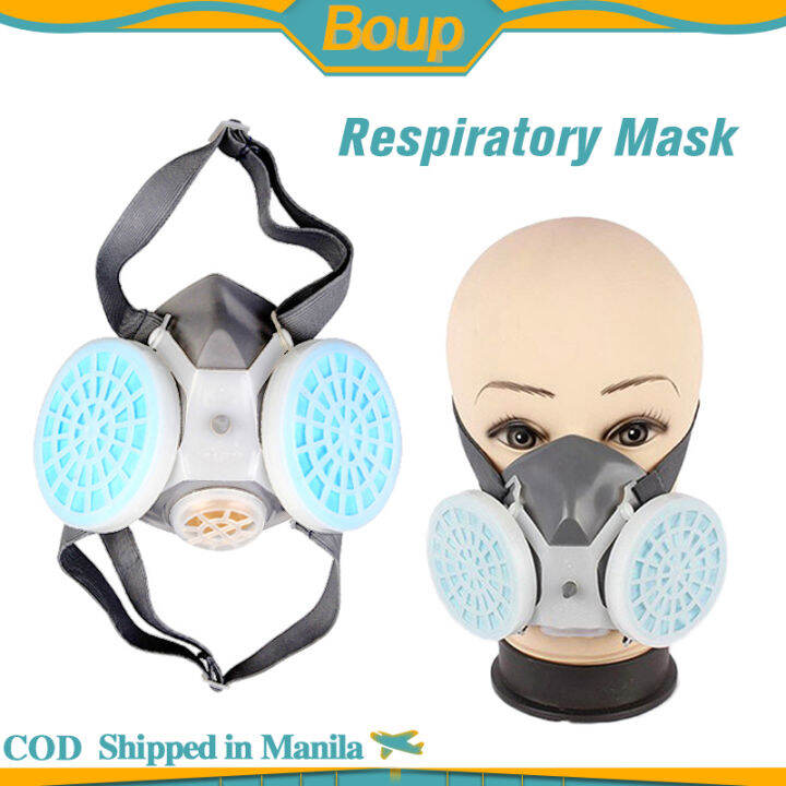 Anti-dust Dual Filter Respirator Spray Chemical Gas Respirator ...