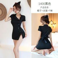 2023 Hot Long Night Sexy Underwear Sexy Cardigan Short Skirt Nurse Rhinestone Elastic Passion Uniform Set 1400